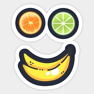 The funny fruit face Sticker